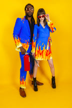 The Blaze Of Glory | Flames Wrap Dress - Shinesty