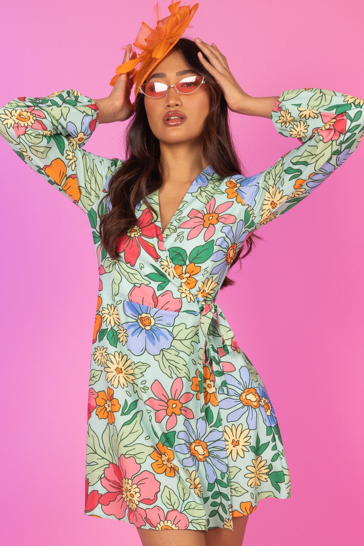 The Garden Party | Floral Derby Wrap Dress - Shinesty