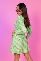 The Louisville | Derby Horse Racing Stripe Wrap Dress - Shinesty