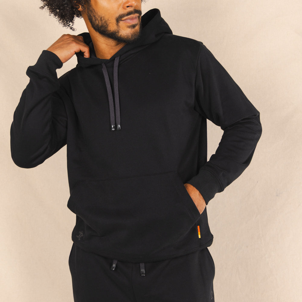 The Threat Level Midnight | Black Sexy Terry™ Men’s Lounge Hoodie - Shinesty