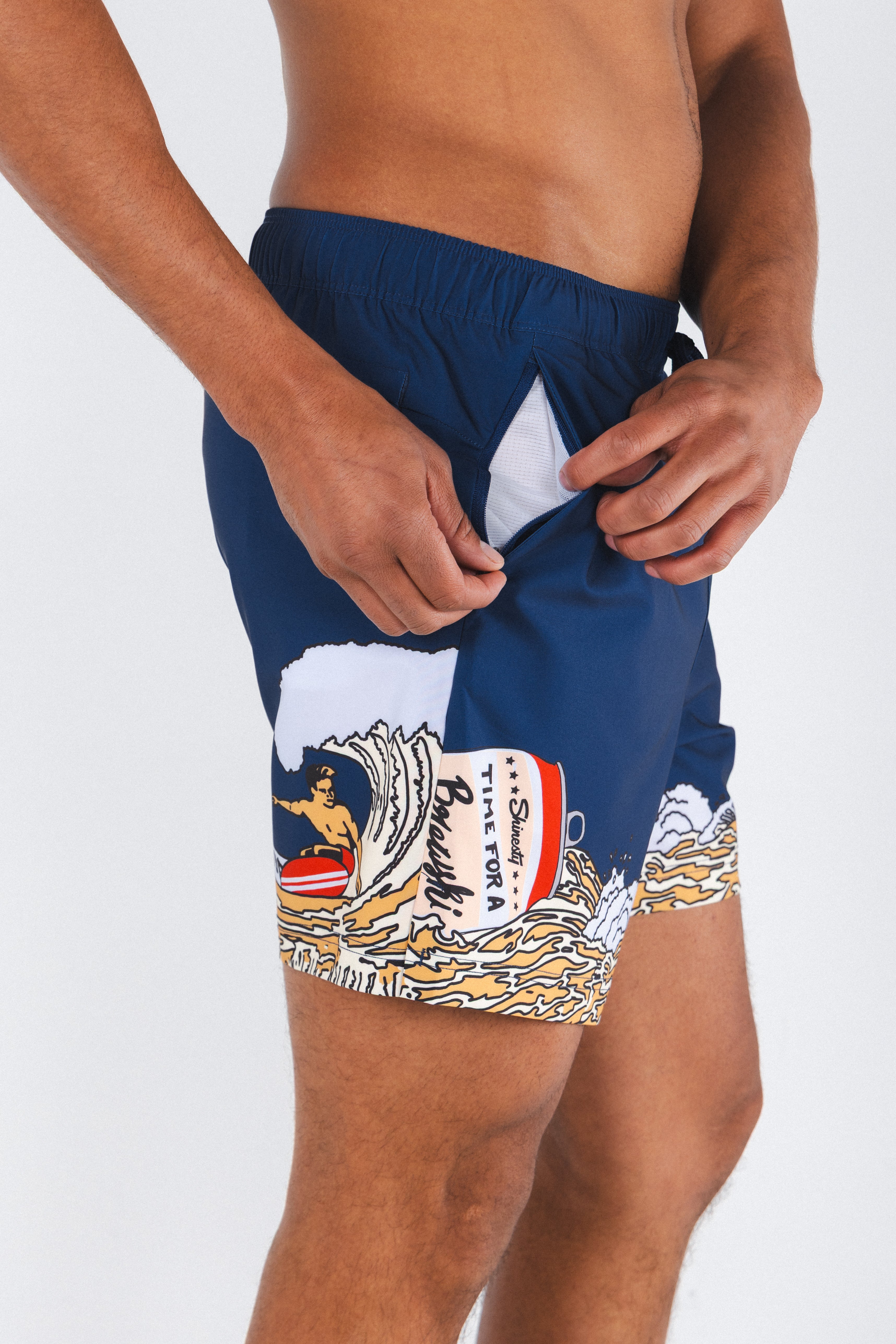 The Tidal Lager | Beer Surfer Ball Hammock® Pouch 5" Swim Trunks - Shinesty