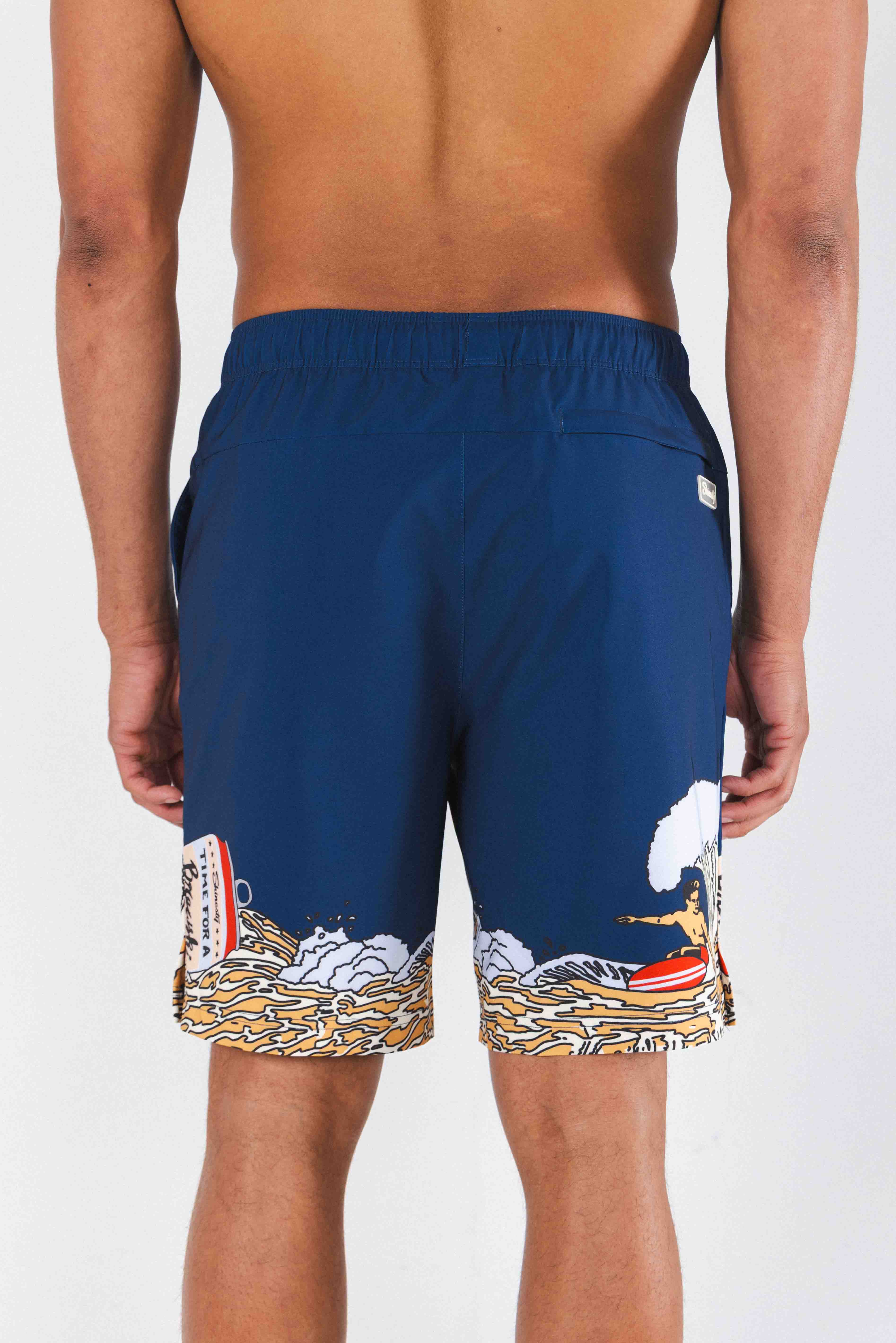 The Tidal Lager | Beer Surfer Ball Hammock® Pouch 8" Swim Trunks - Shinesty