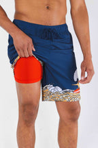 The Tidal Lager | Beer Surfer Ball Hammock® Pouch 8" Swim Trunks - Shinesty
