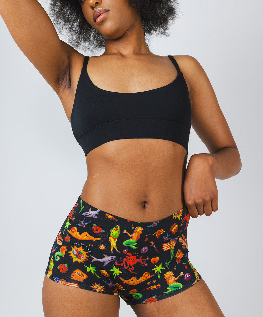 The Tight Ship | Sailor Tattoos Modal Boyshort Underwear - Shinesty
