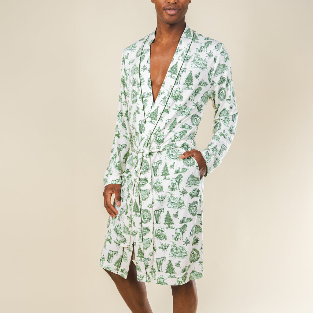 The Western Wonderland | Western Toile Long Modal Robe - Shinesty