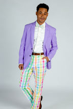 The Savannah Swinger | Pastel Plaid Pants - Shinesty