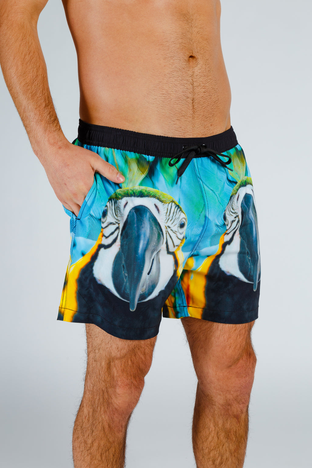The Big Birden | Tropical Parrot Swim Trunks - Shinesty