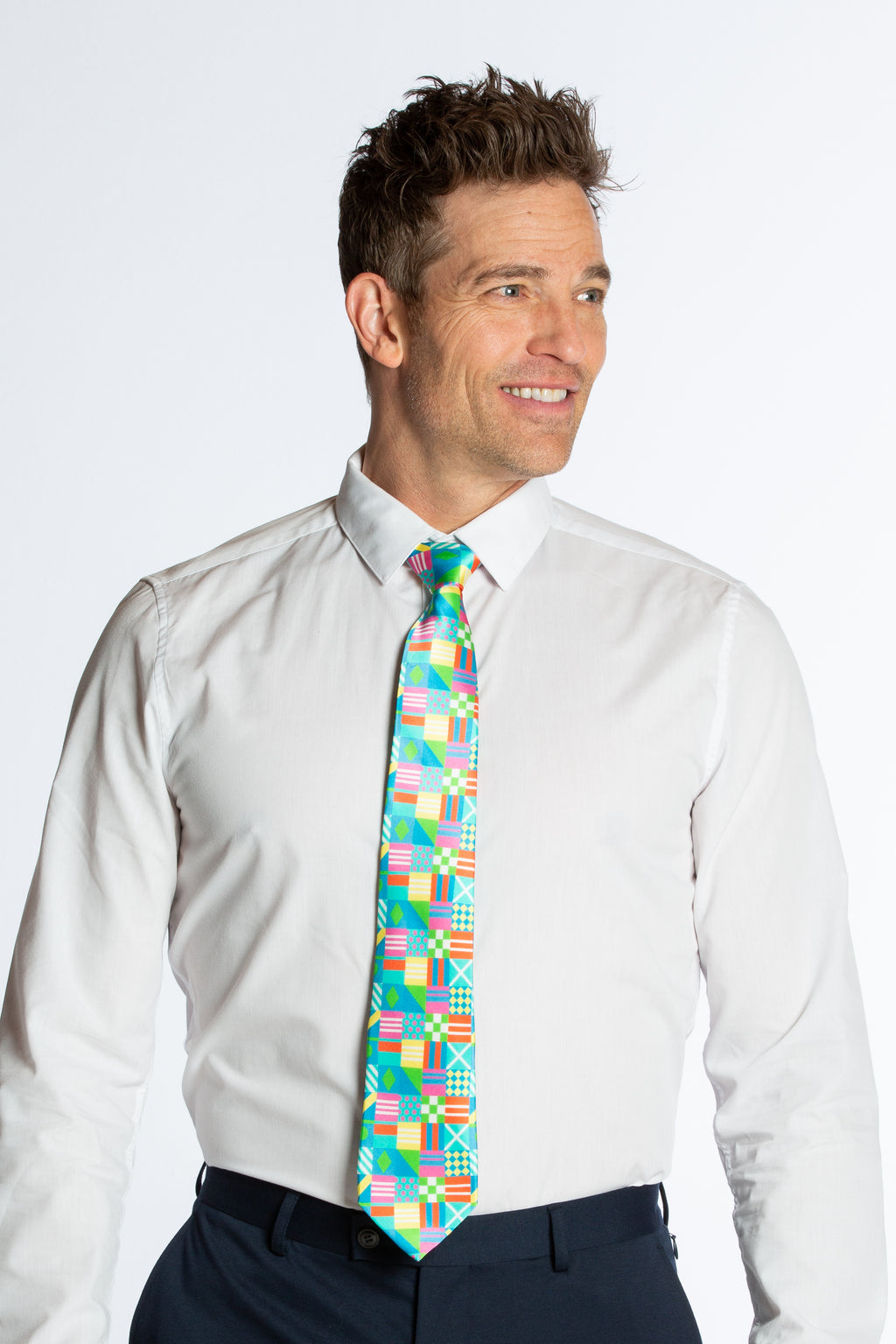 The Executive | Patchwork Flag Ultimate Pocket Tie - Shinesty