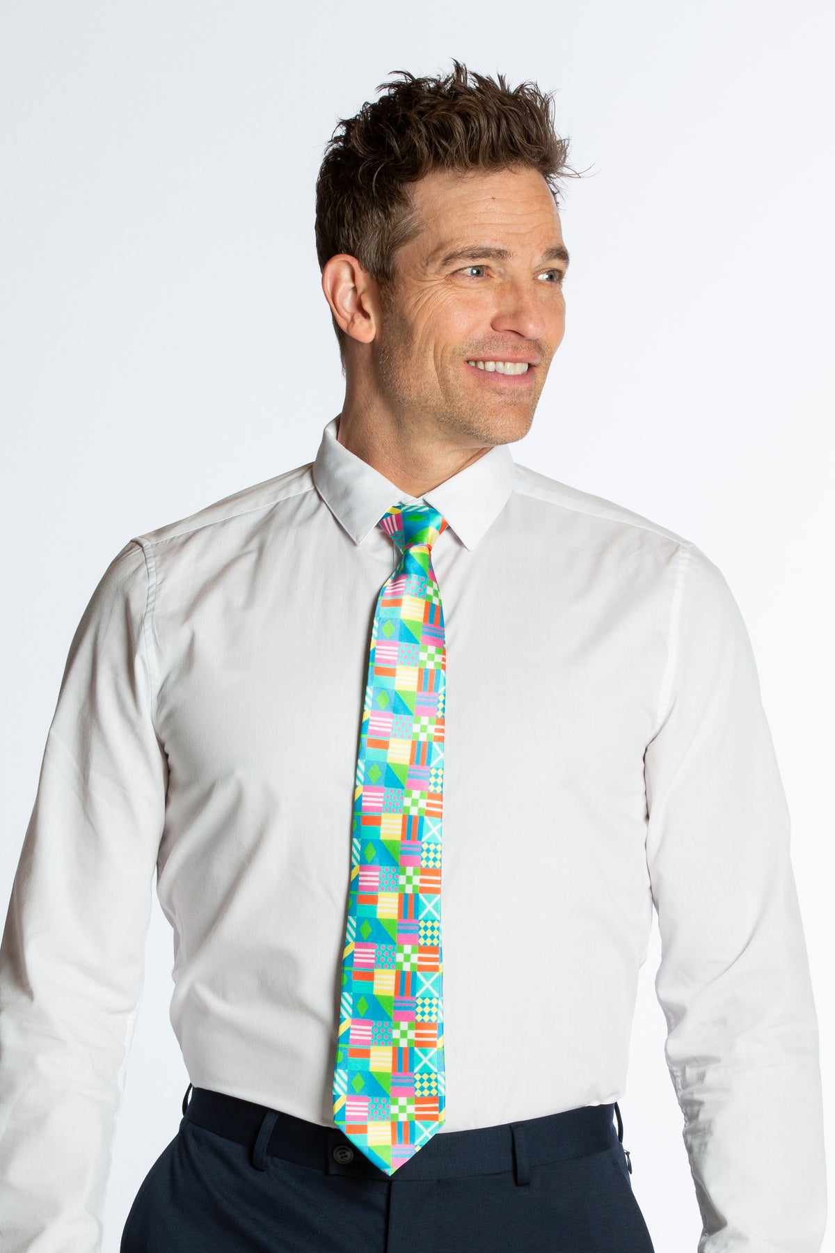 The Executive | Patchwork Flag Ultimate Pocket Tie - Shinesty