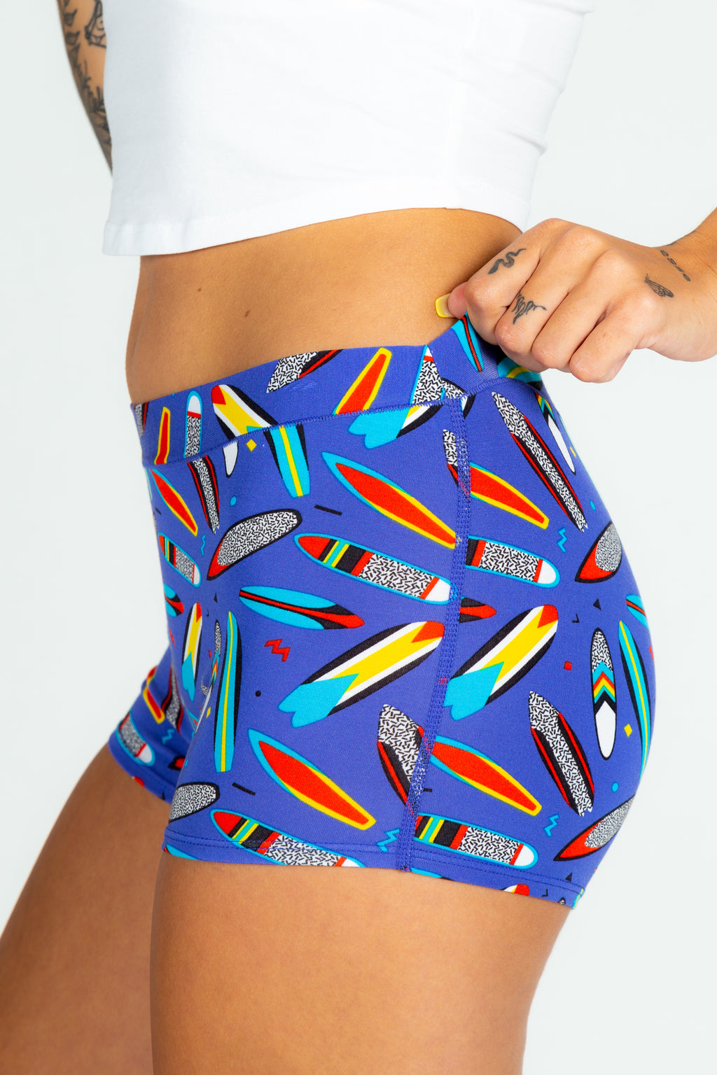 The Locals Only | Retro Surfboard Modal Boyshort Underwear - Shinesty