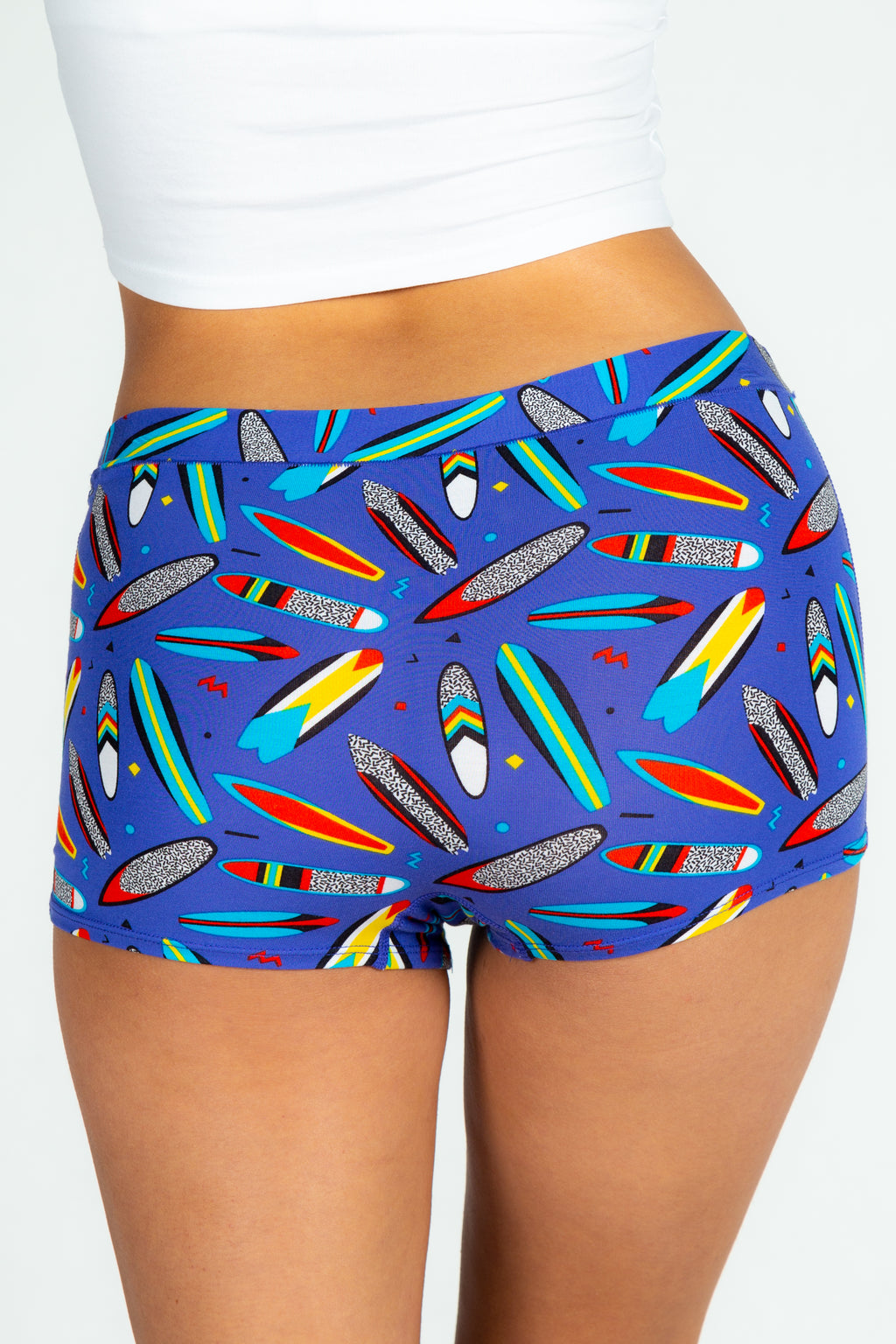 The Locals Only | Retro Surfboard Modal Boyshort Underwear - Shinesty