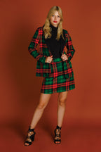 The Lincoln Log Love Lady | Women's Green Plaid Christmas Skirt - Shinesty