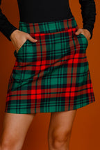 The Lincoln Log Love Lady | Women's Green Plaid Christmas Skirt - Shinesty