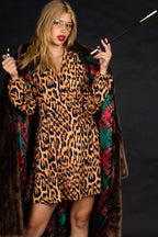 The Fastest Finishers | Leopard Print Wrap Dress - Shinesty