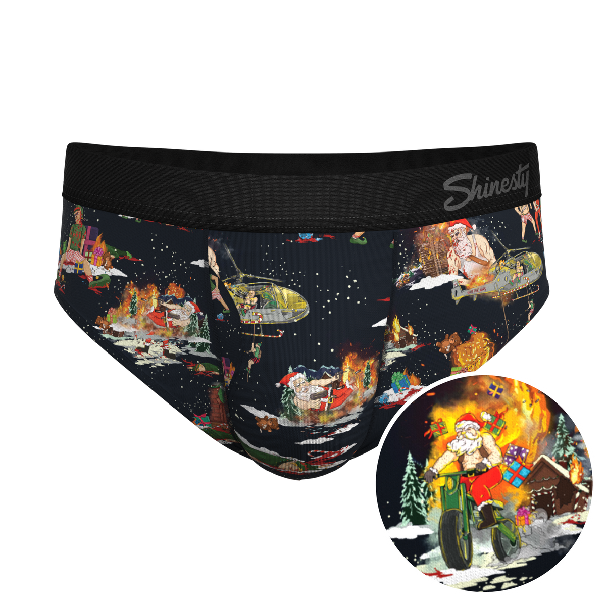 The 12 Slays of Christmas | Christmas Scene Ball Hammock® Pouch Underwear Briefs - Shinesty