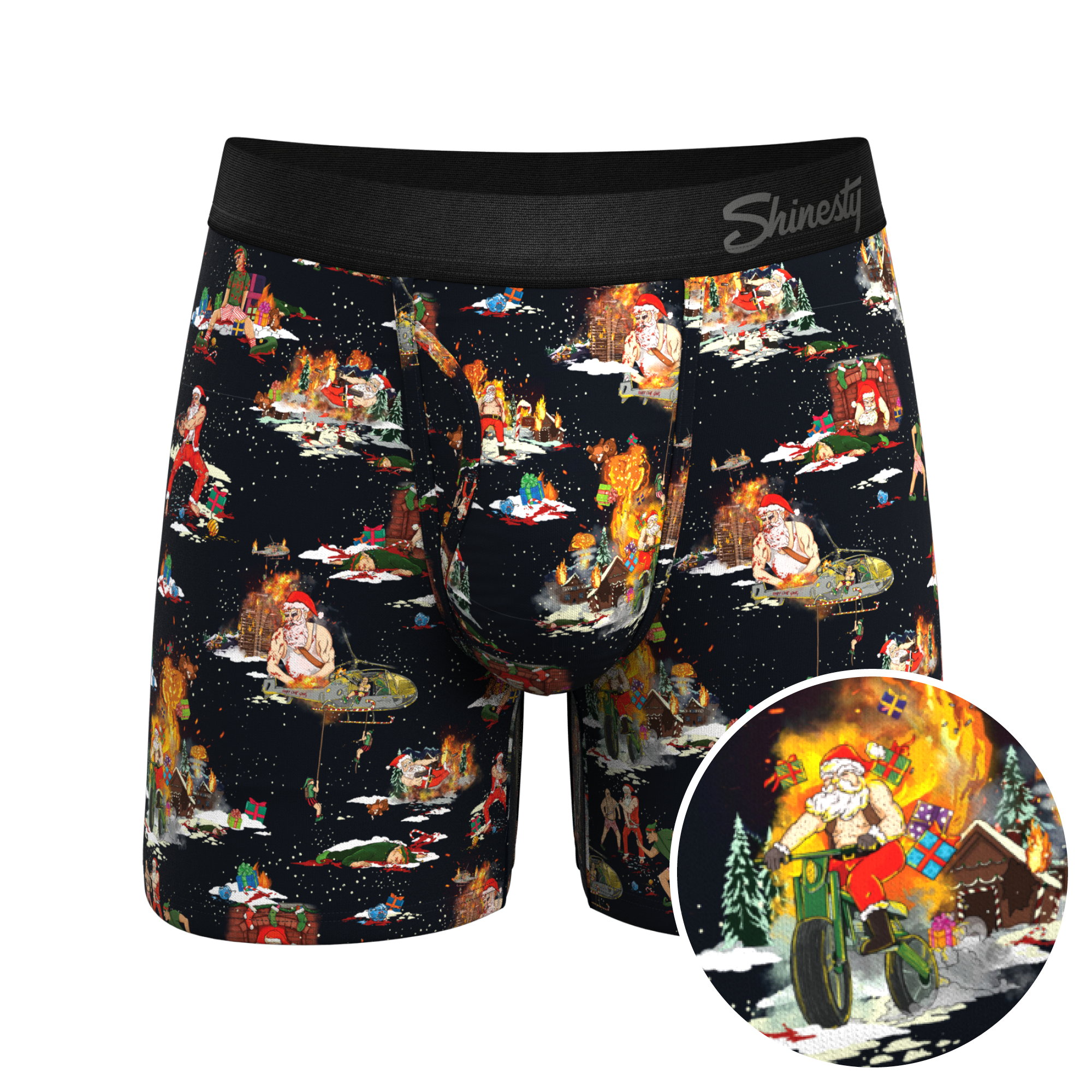 The 12 Slays of Christmas | Christmas Scene Ball Hammock® Pouch Underwear With Fly - Shinesty