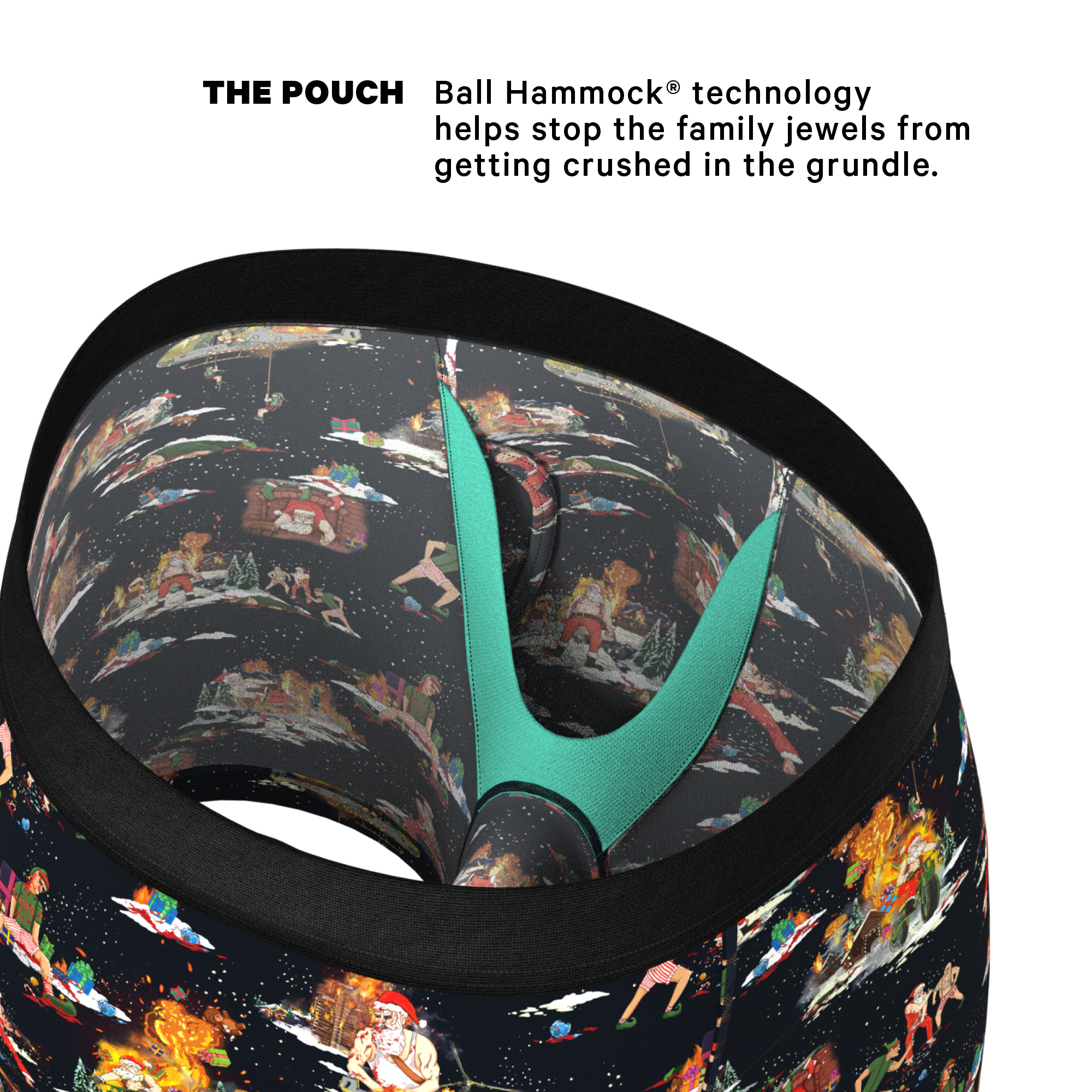 The 12 Slays of Christmas | Christmas Scene Ball Hammock® Pouch Underwear With Fly - Shinesty