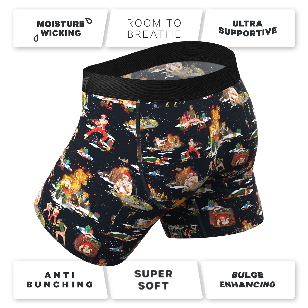 The 12 Slays of Christmas | Christmas Scene Ball Hammock® Pouch Underwear With Fly - Shinesty