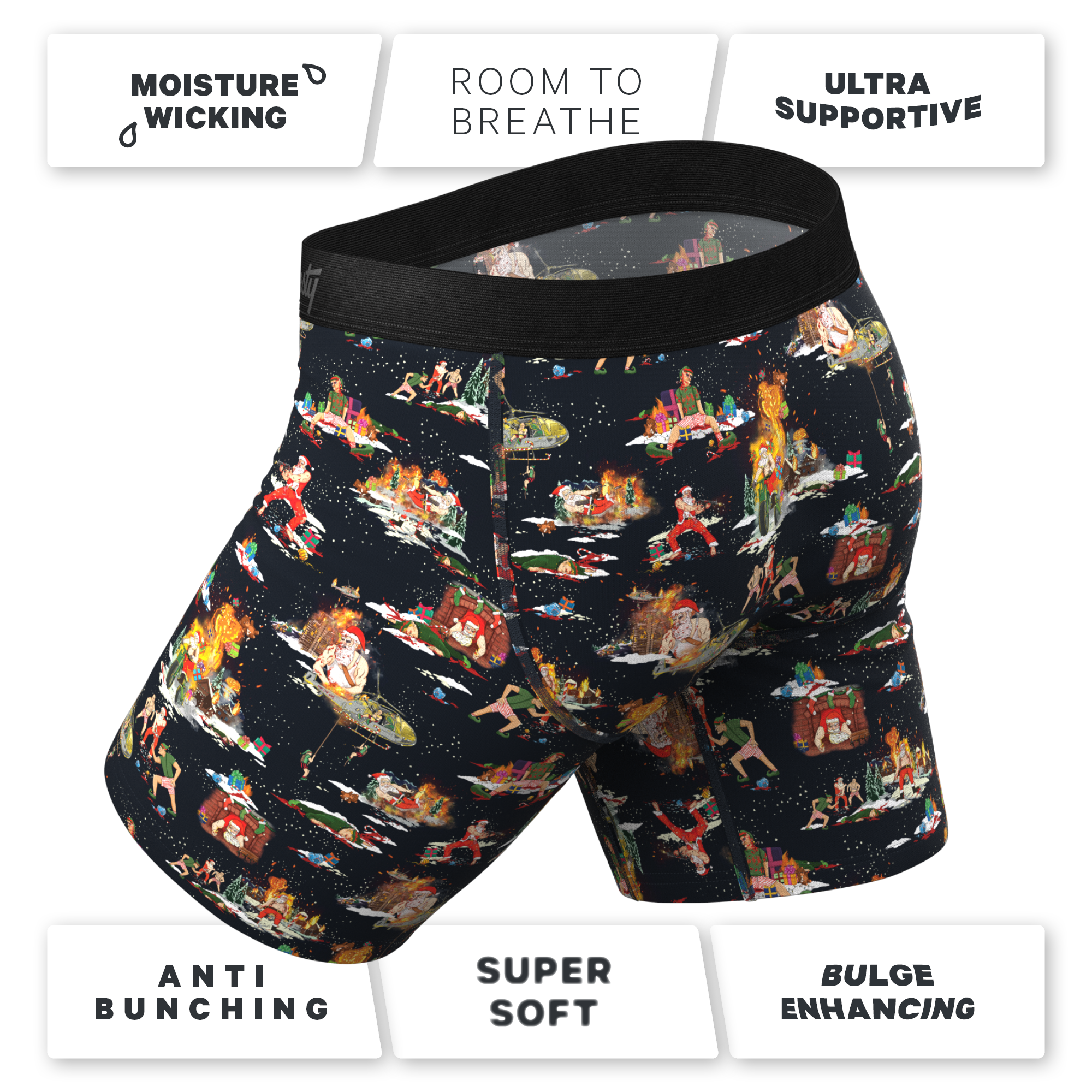 The 12 Slays of Christmas | Christmas Scene Ball Hammock® Boxer - Long Leg - Shinesty