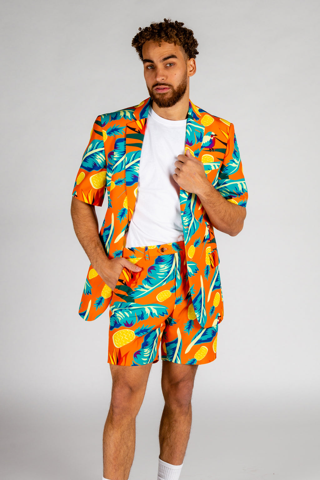 The Cruise Ship Casanova | Tropical Short Sleeve Blazer - Shinesty