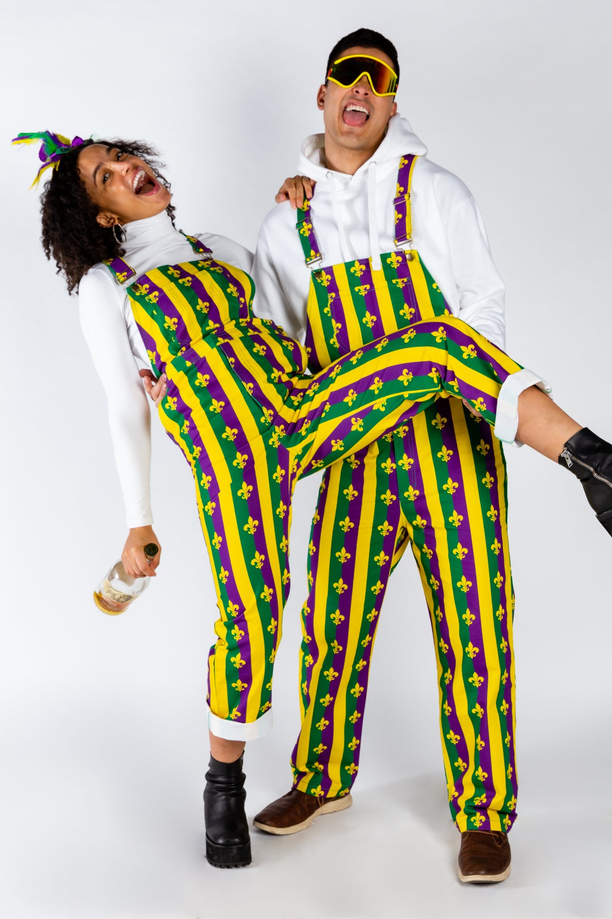 The Beignets For Breakfast | Mardi Gras Overalls - Shinesty