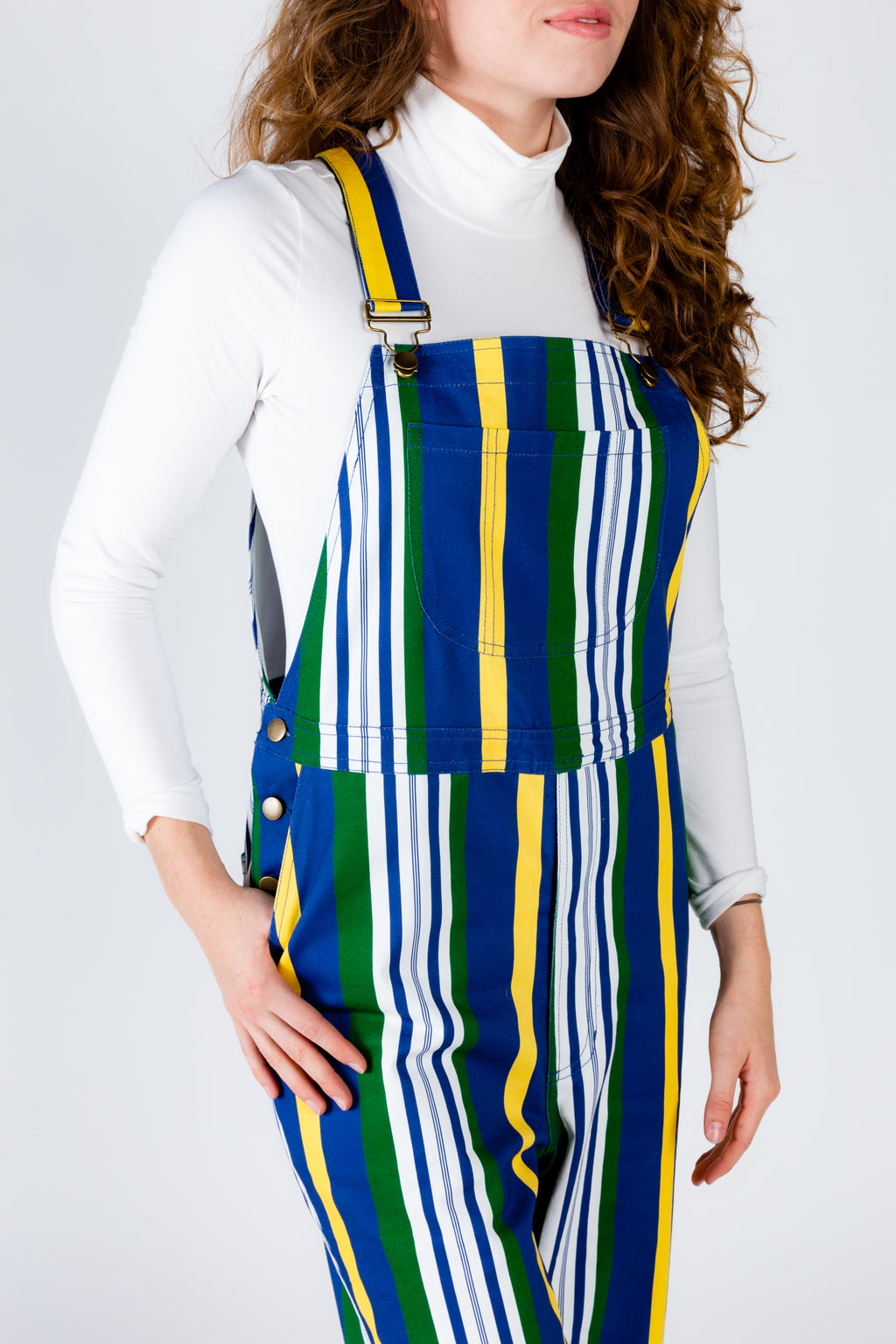 The Dubliner | Ladies Unisex Retro Striped Vintage Overalls - Shinesty