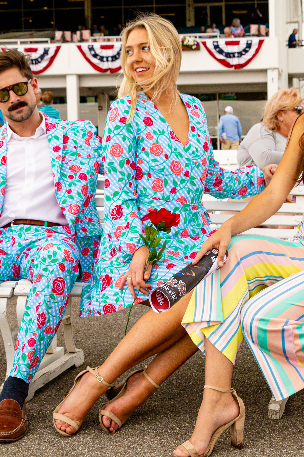The Kentucky Fried Daily Double | Derby Roses Wrap Dress - Shinesty