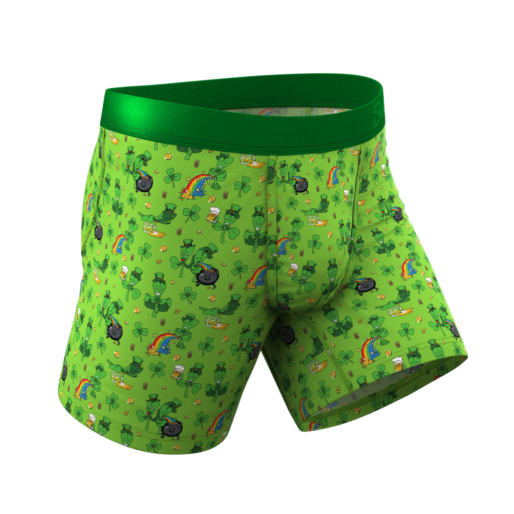 The 3 Leafs To The Wind | St Patricks Day Clovers Ball Hammock® Pouch Underwear - Shinesty