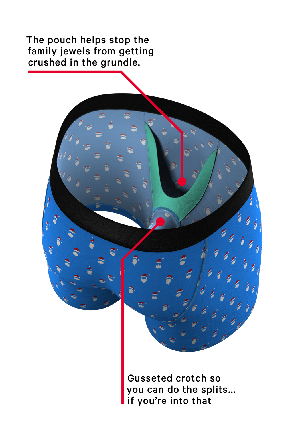 The 50 Shades Of Santa | Holiday Ball Hammock® Pouch Underwear - Shinesty