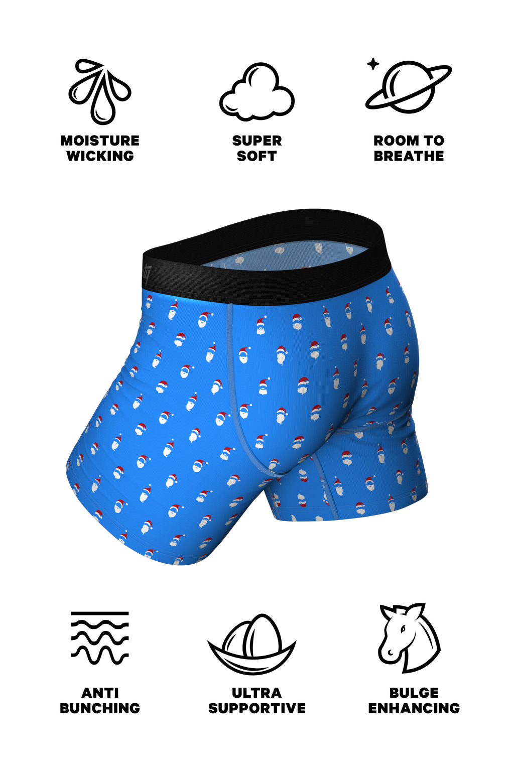 The 50 Shades Of Santa | Holiday Ball Hammock® Pouch Underwear With Fly - Shinesty