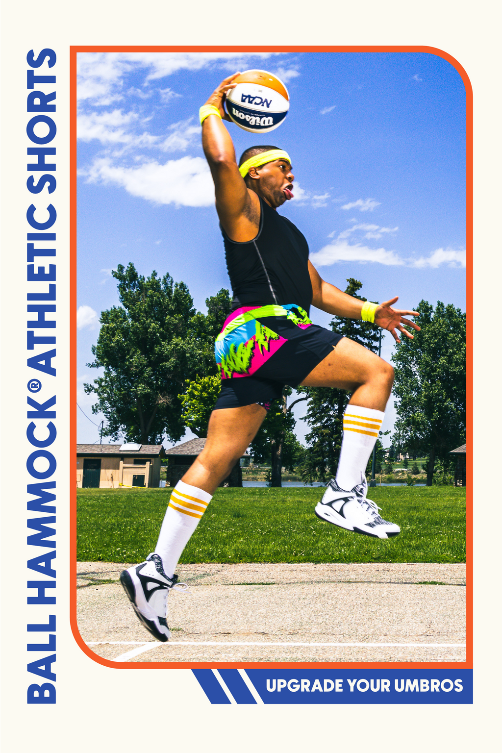 The Cherry Slushy | Neon Retro Ball Hammock® 5 Inch Athletic Shorts - Shinesty