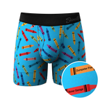 The 69 Pack | Crayon Print Ball Hammock® Pouch Underwear With Fly - Shinesty