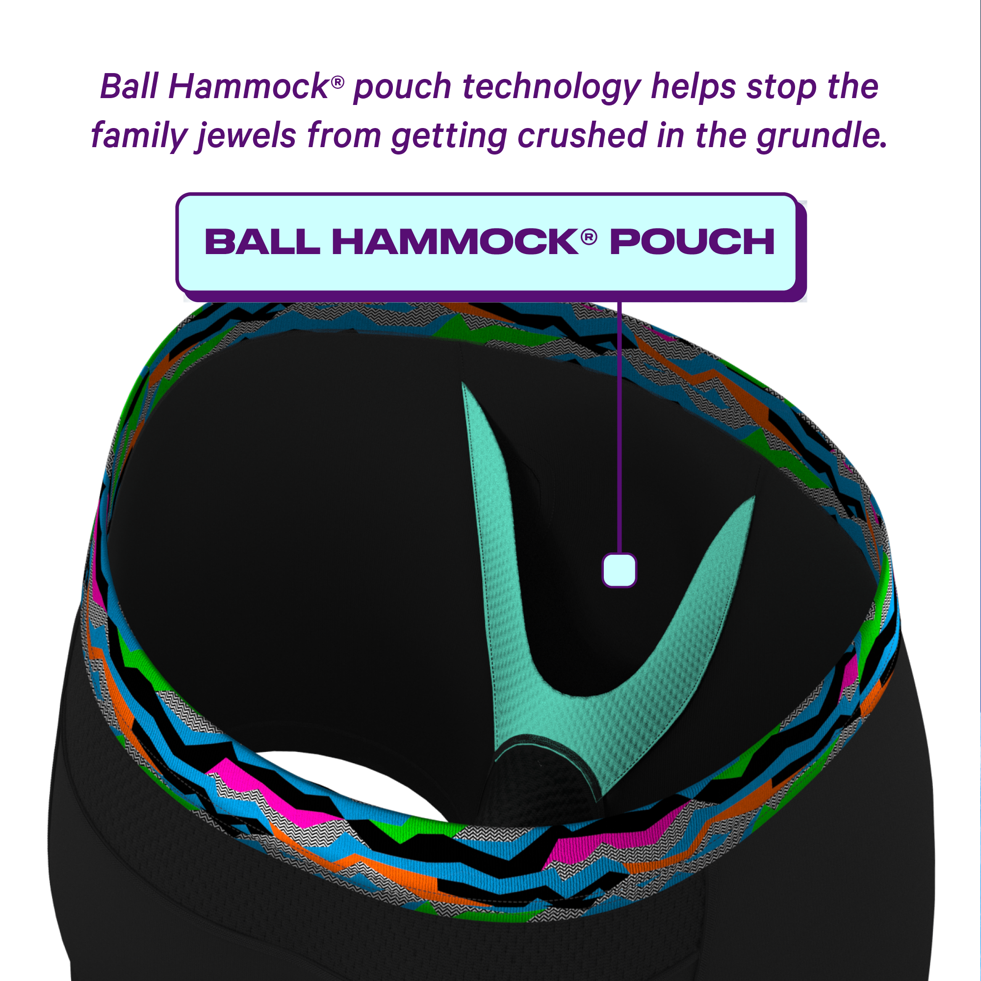 The 80s Called | Black and Neon paradICE™ Cooling Ball Hammock® Pouch Underwear - Shinesty