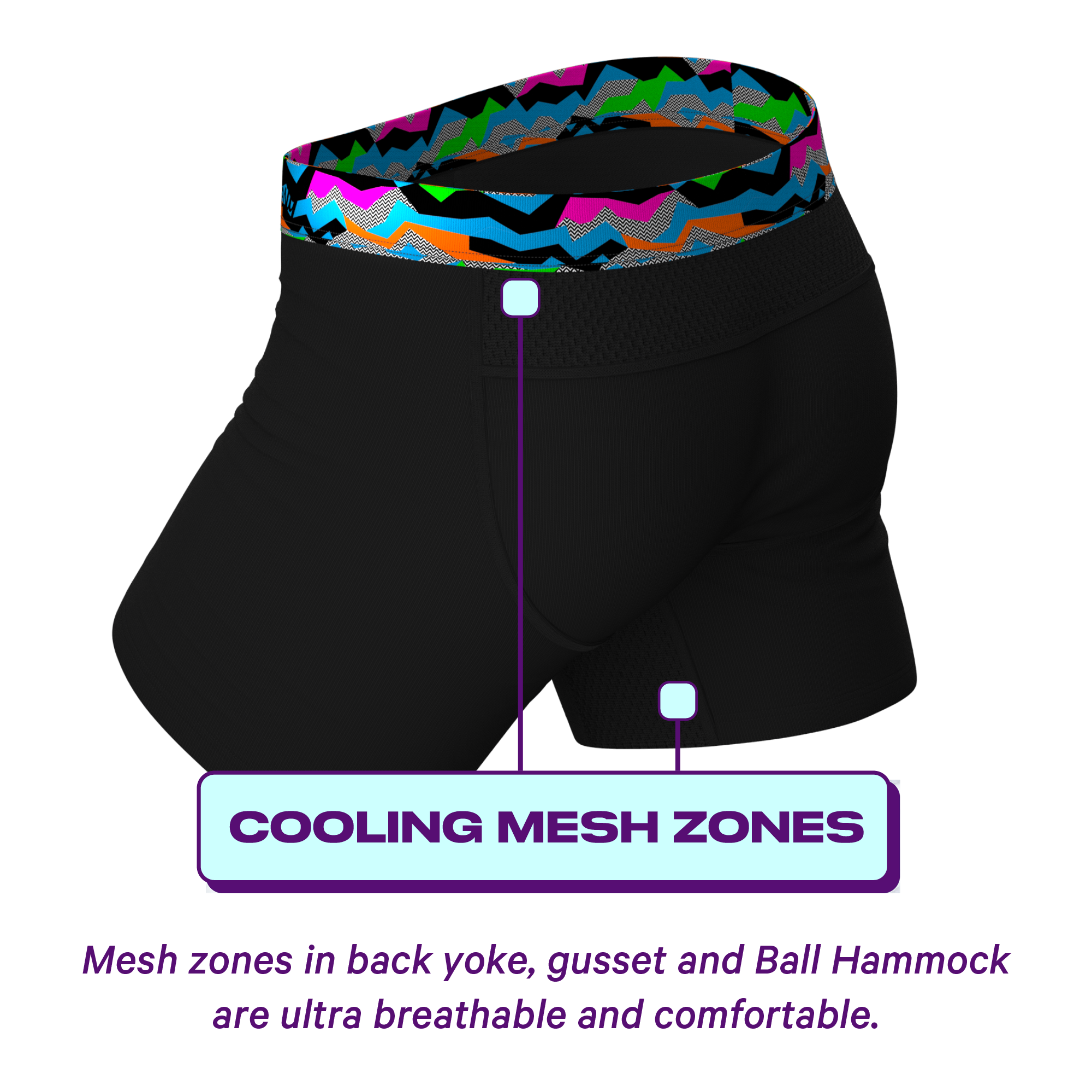 The 80s Called | Black and Neon paradICE™ Cooling Ball Hammock® Pouch Underwear - Shinesty