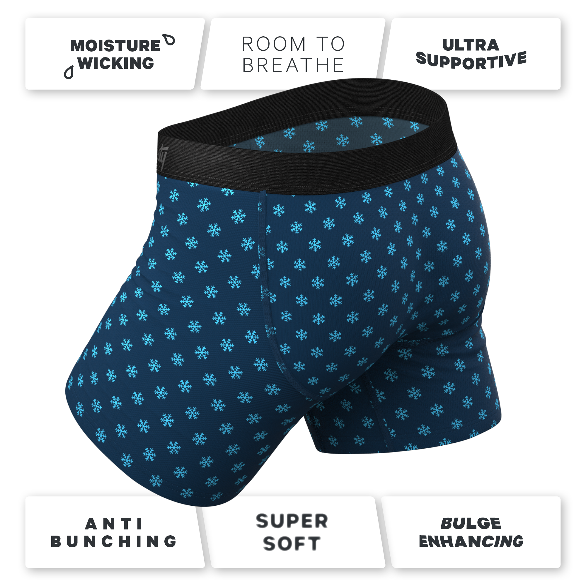 The Avalanche | Color Changing Snowflake Ball Hammock® Pouch Underwear With Fly - Shinesty
