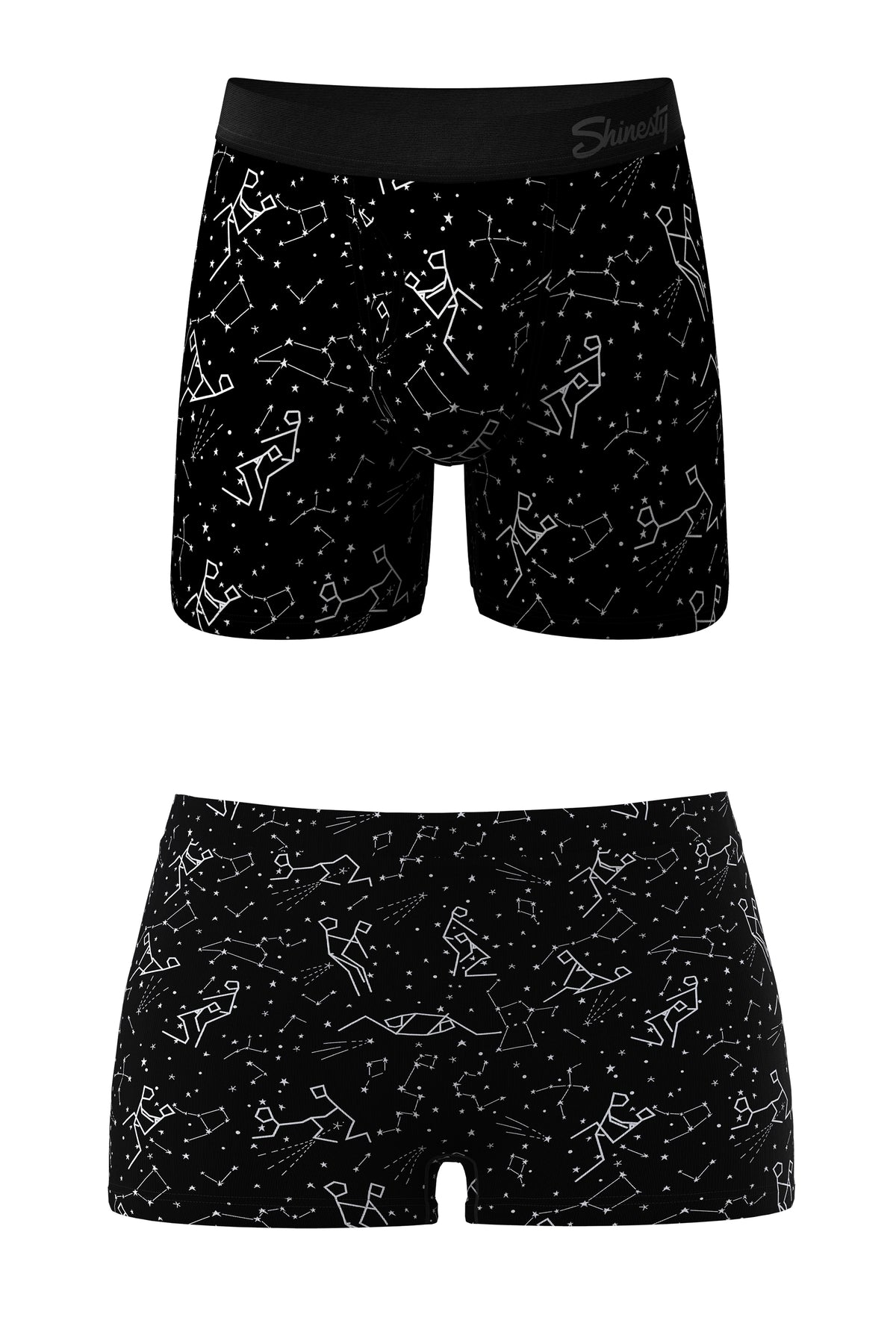 The Big Bang | Constellation Ball Hammock® Boxer With Fly and Boyshort Matching Underwear Pack - Shinesty