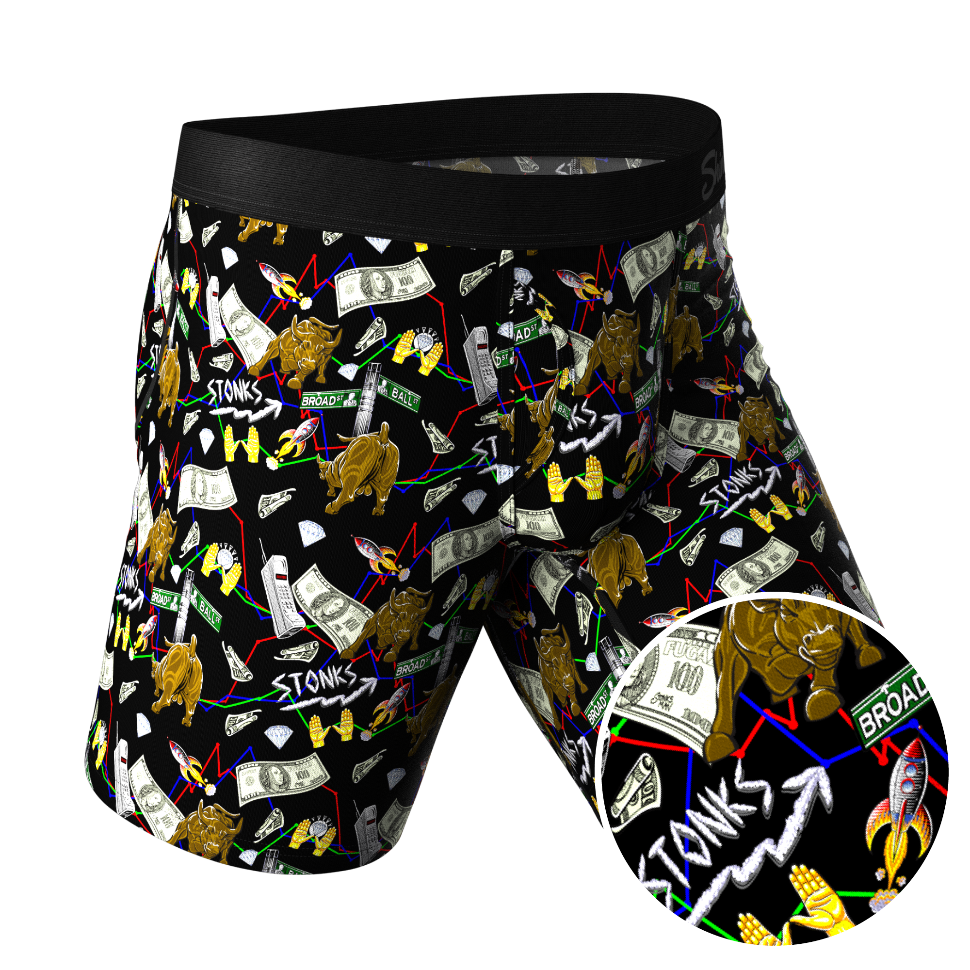 The Ball Street Bets | Wall Street Ball Hammock® Boxer - Long Leg - Shinesty
