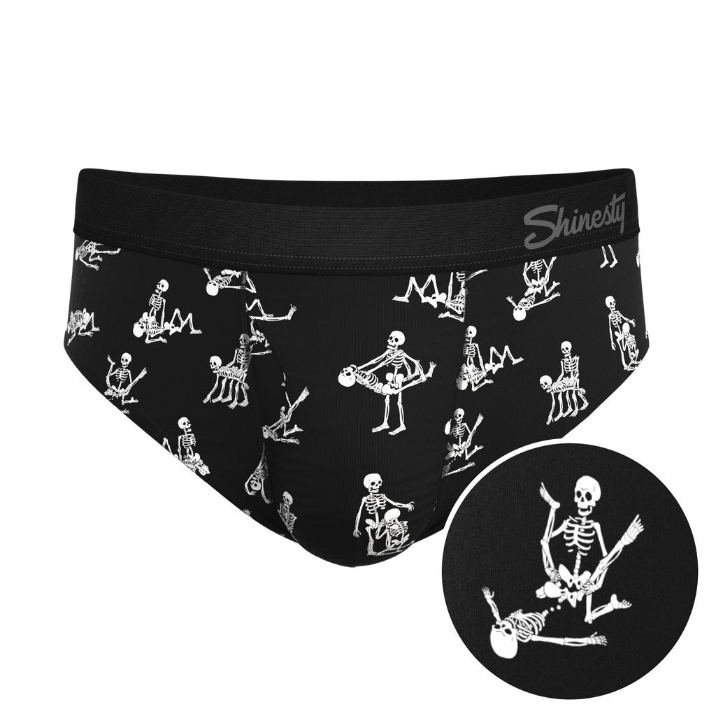 The Bare Back Bones | Glow in the Dark Skeletons Ball Hammock® Pouch Underwear Briefs - Shinesty
