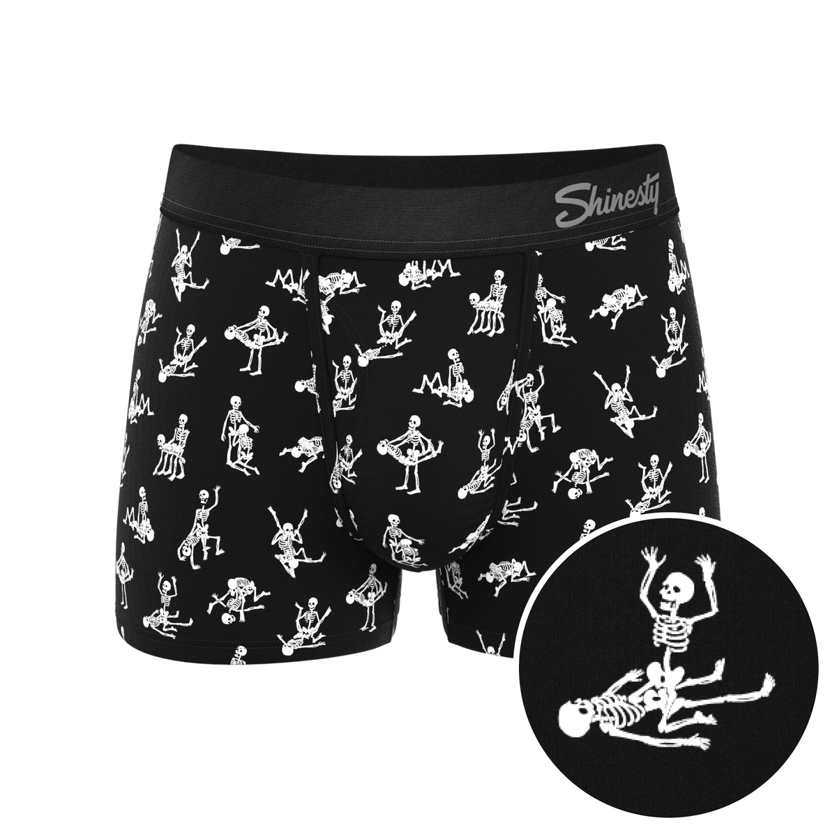 The Bare Back Bones | Glow in the Dark Skeletons Ball Hammock® Pouch Trunks Underwear - Shinesty