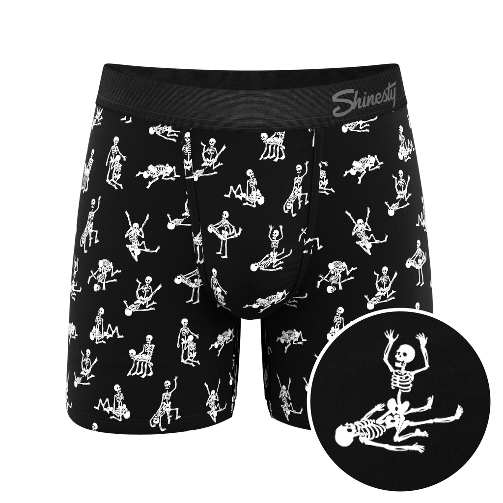The Bare Back Bones | Glow in the Dark Skeletons Ball Hammock® Pouch Underwear - Shinesty