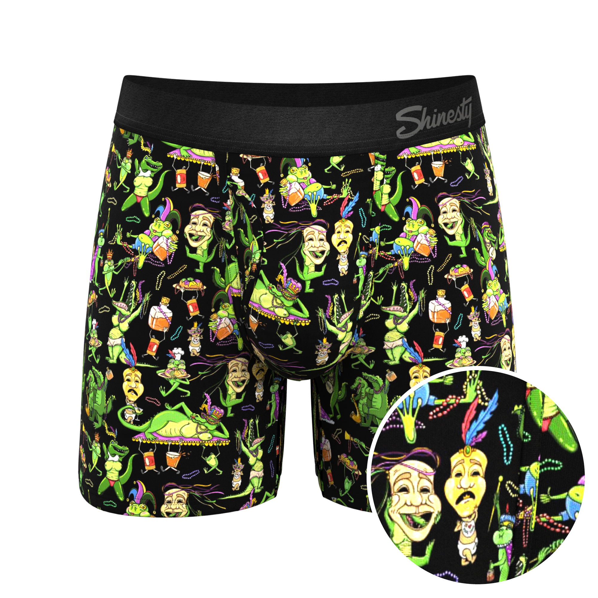 The Bead Hound | Mardi Gras Ball Hammock® Pouch Underwear with Fly - Shinesty