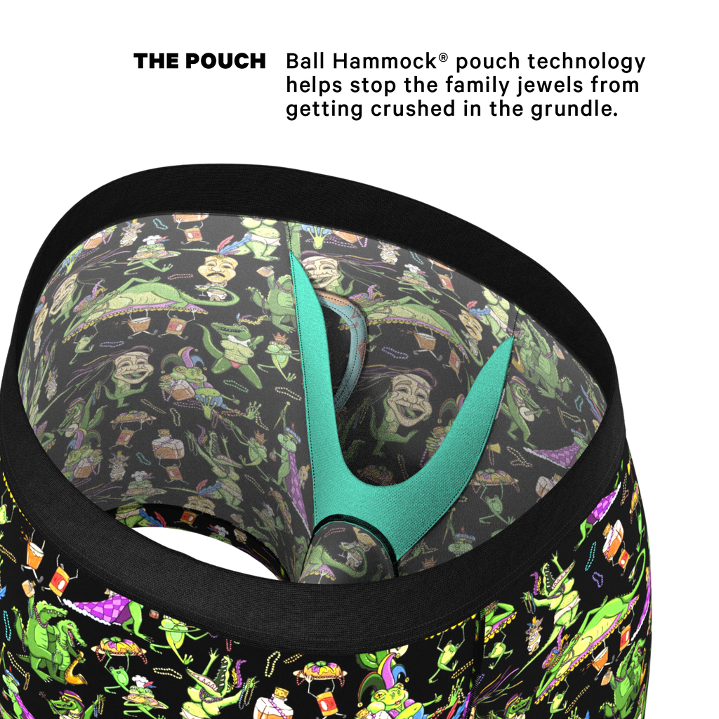 The Bead Hound | Mardi Gras Ball Hammock® Pouch Underwear with Fly - Shinesty