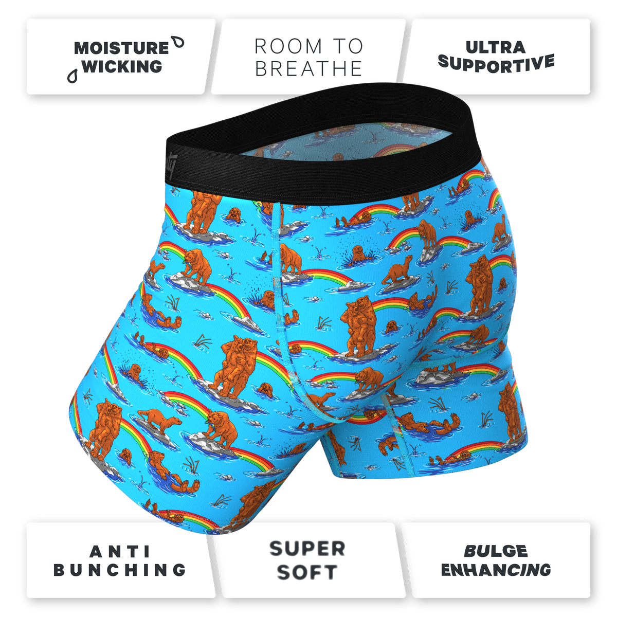 The Bear | Bear and Otter Rainbow Ball Hammock® Pouch Underwear - Shinesty