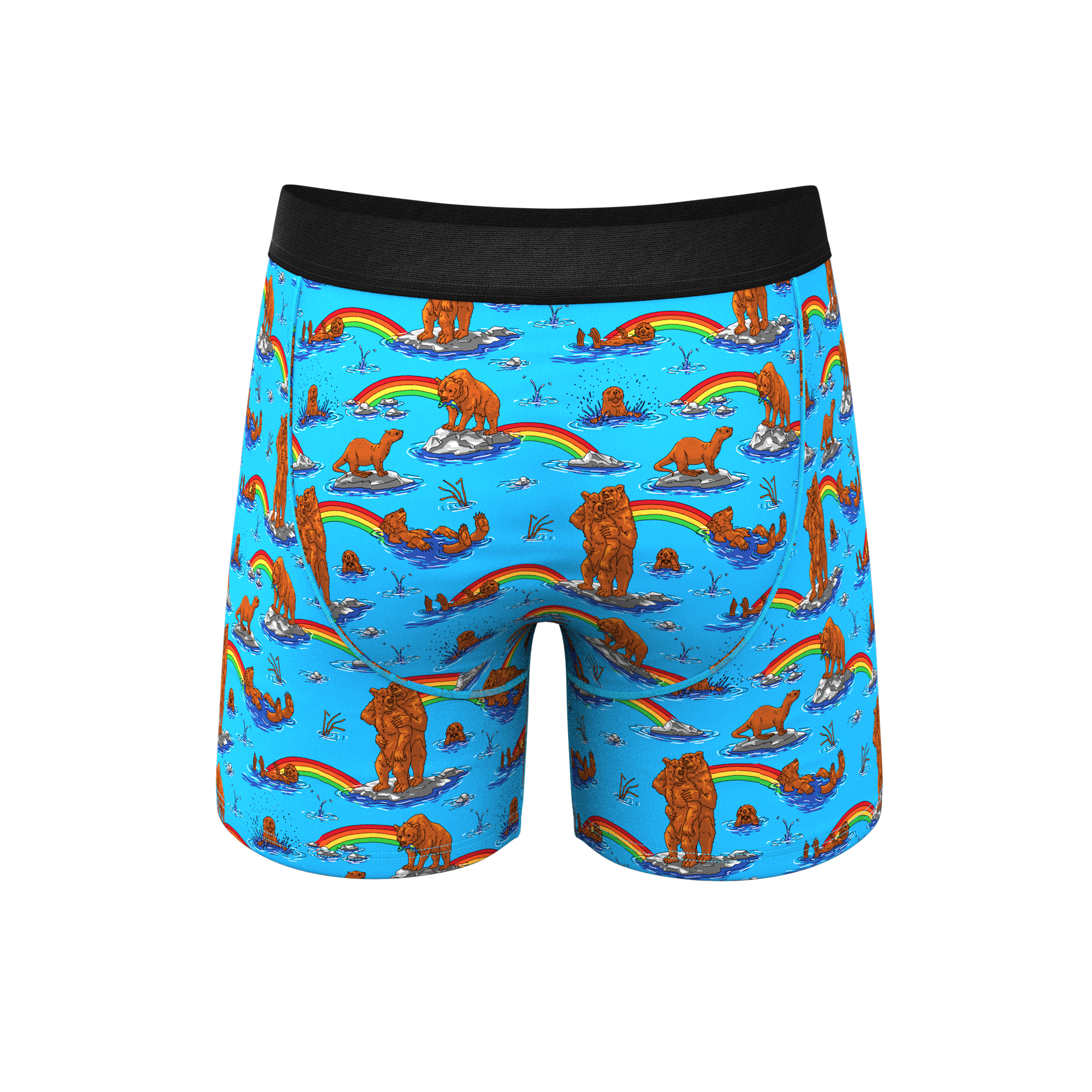The Bear | Bear and Otter Rainbow Ball Hammock® Pouch Underwear With Fly - Shinesty