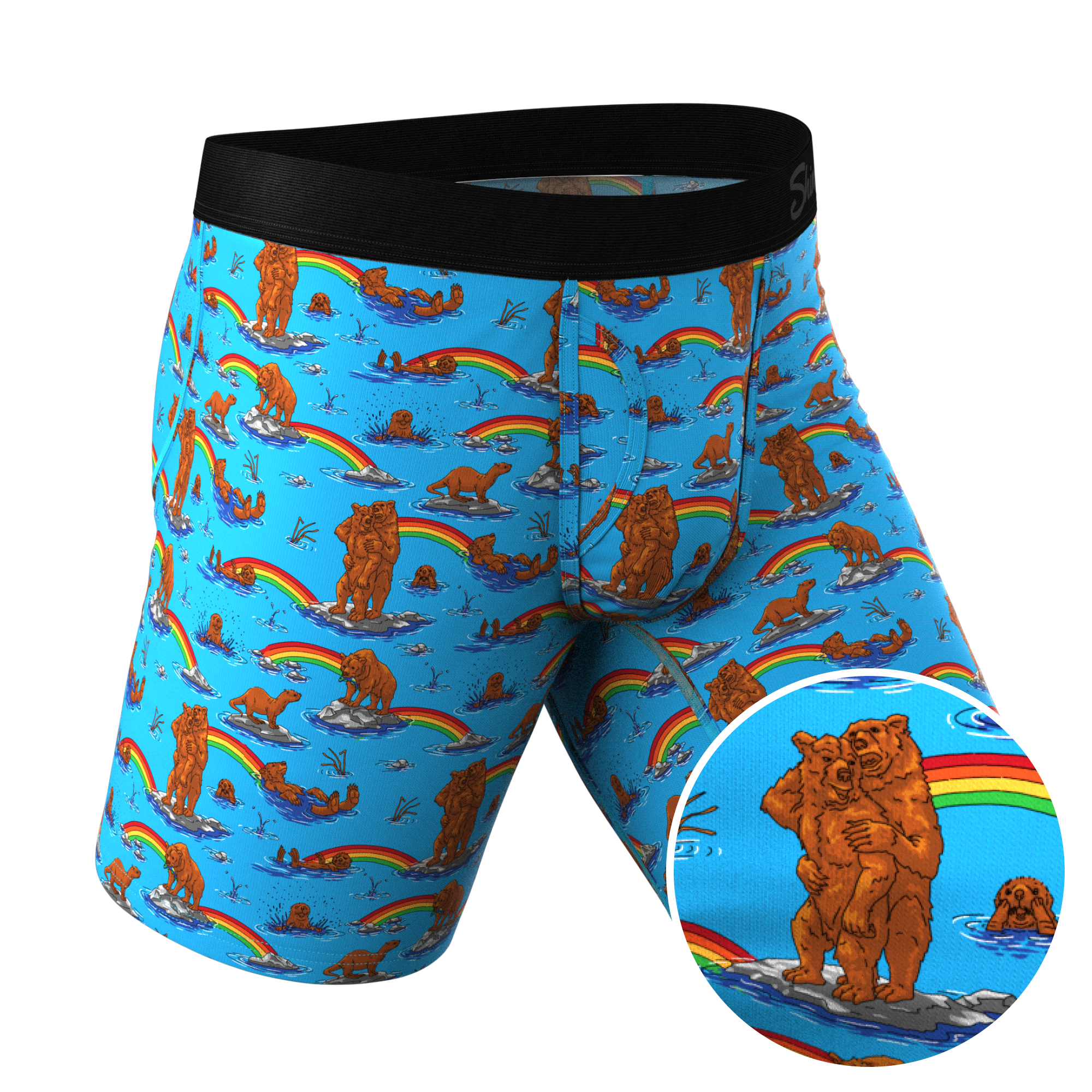 The Bear | Bear and Otter Rainbow Ball Hammock® Boxer - Long Leg - Shinesty