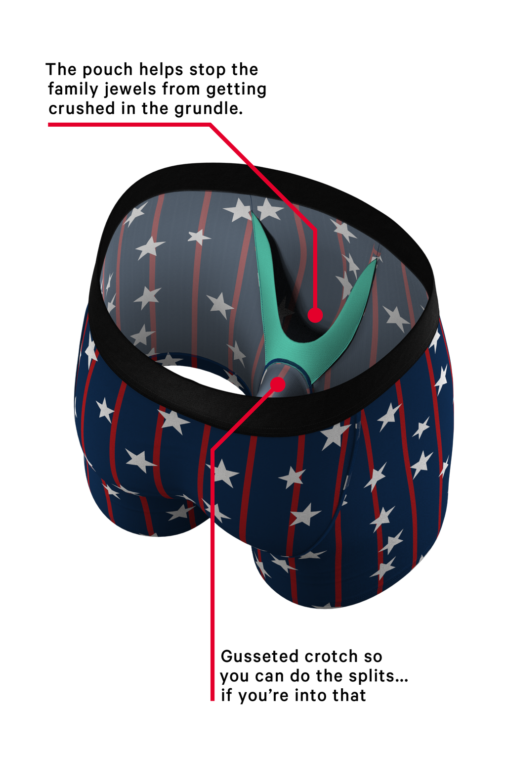 The Bearly Theres | USA Grizzly Bear Ball Hammock® Pouch Underwear - Shinesty