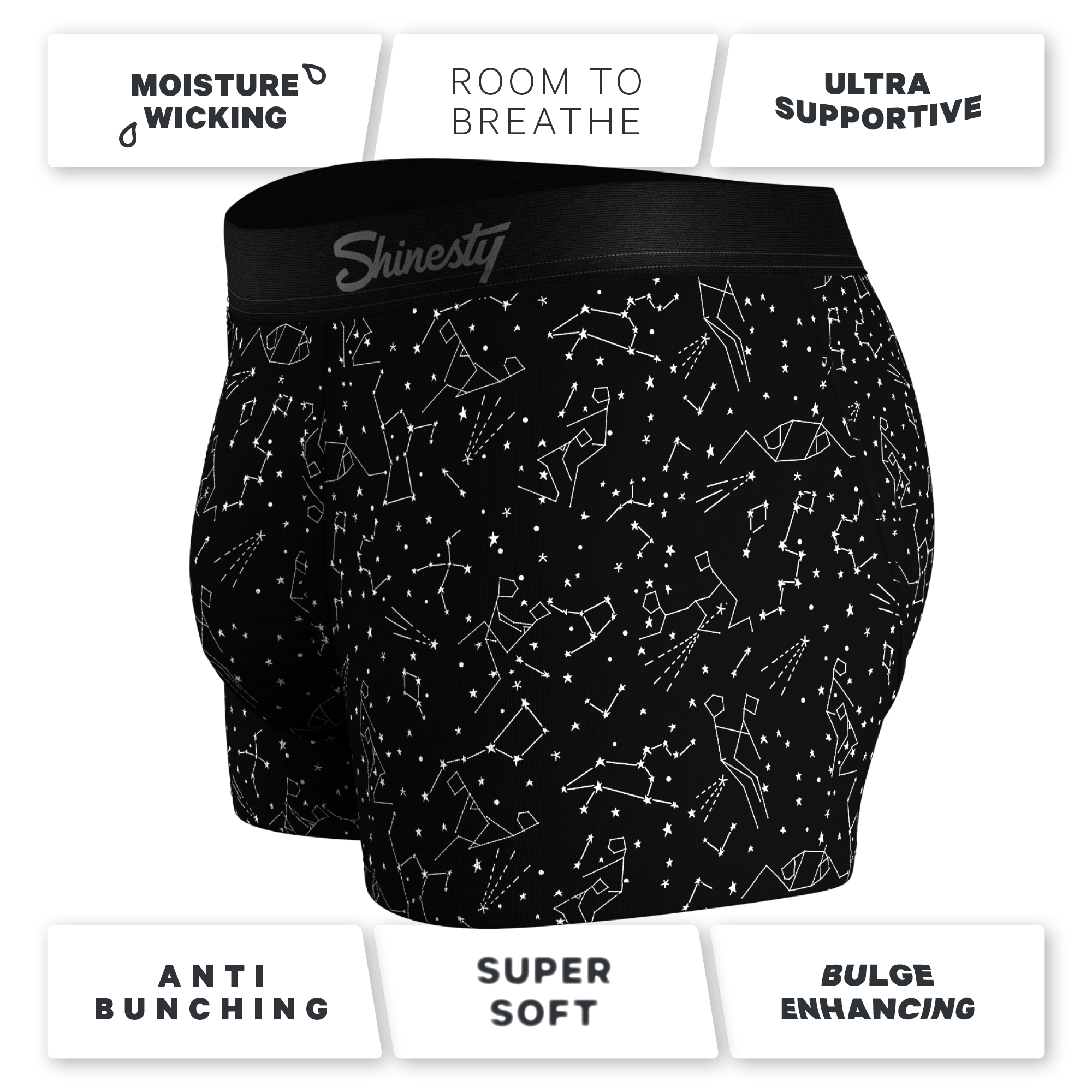 The Big Bang | Glow In The Dark Constellation Ball Hammock® Pouch Trunks Underwear - Shinesty