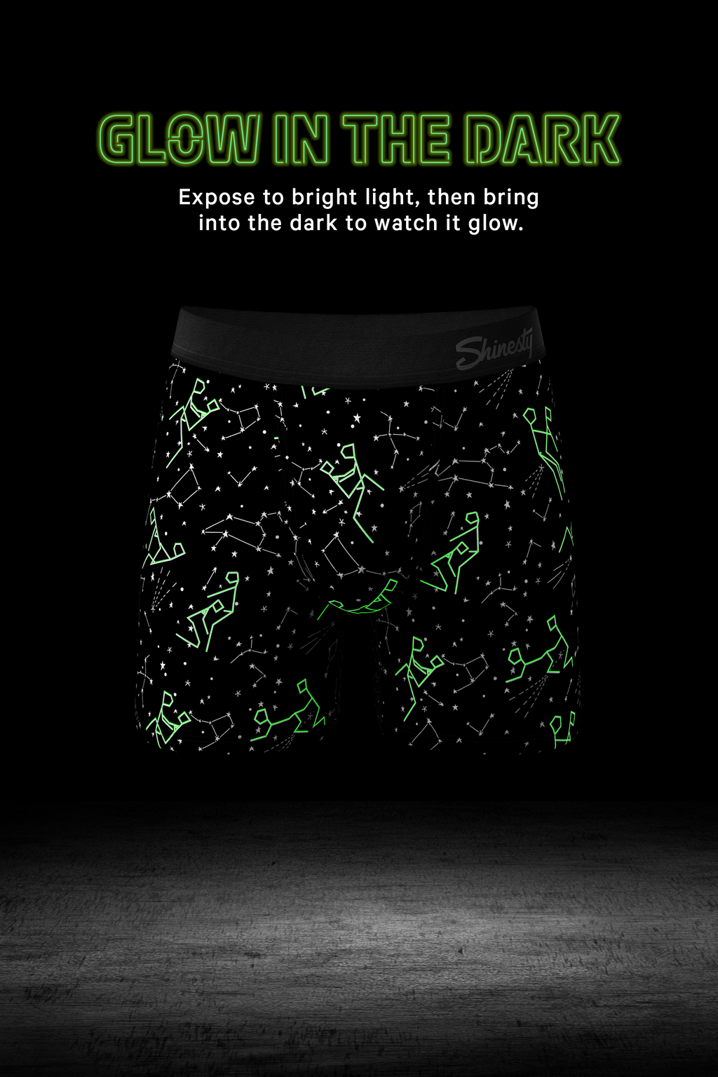 The Big Bang | Glow In The Dark Constellation Ball Hammock® Boxer - Long Leg - Shinesty