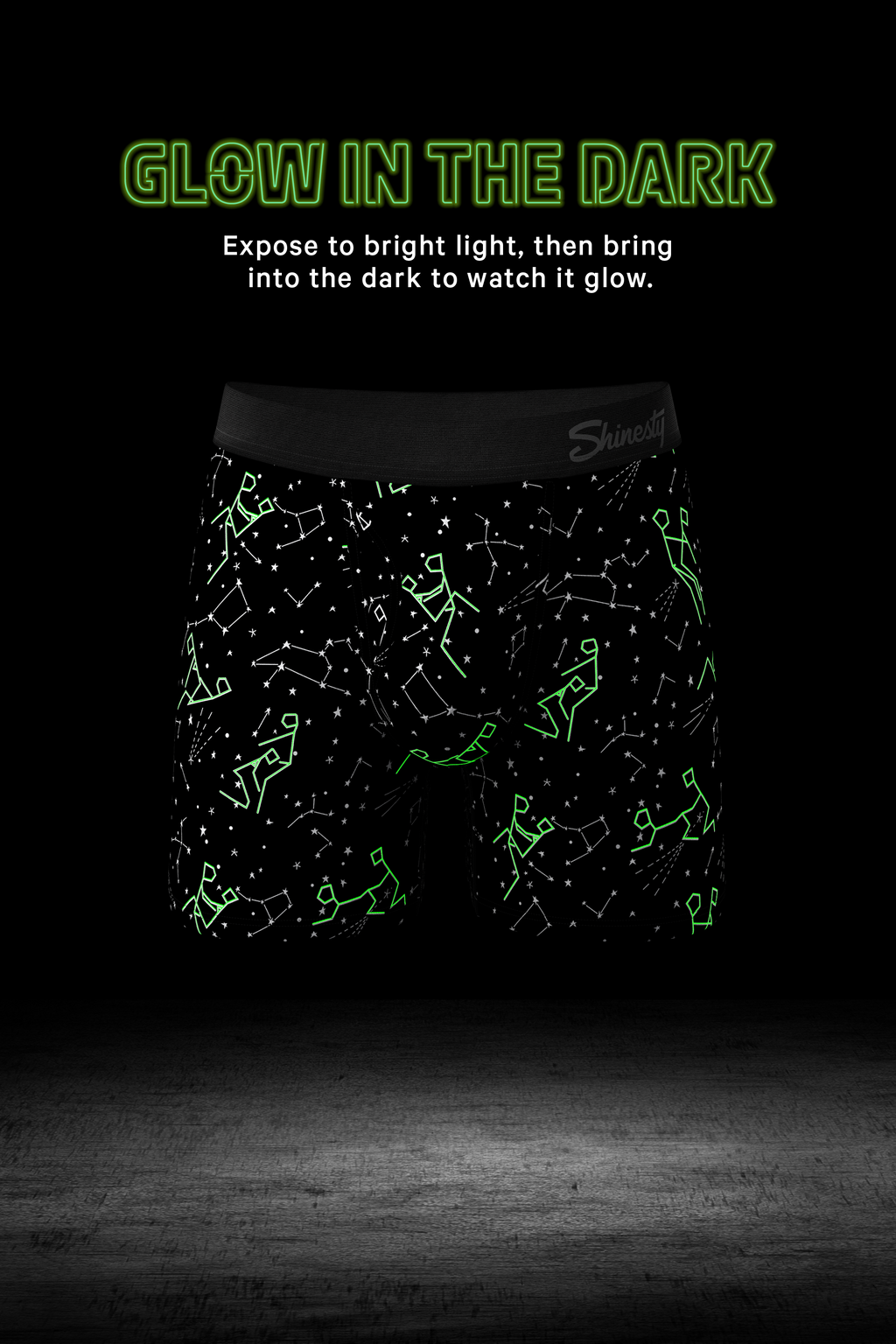 The Big Bang | Glow In The Dark Constellation Ball Hammock® Pouch Underwear With Fly - Shinesty
