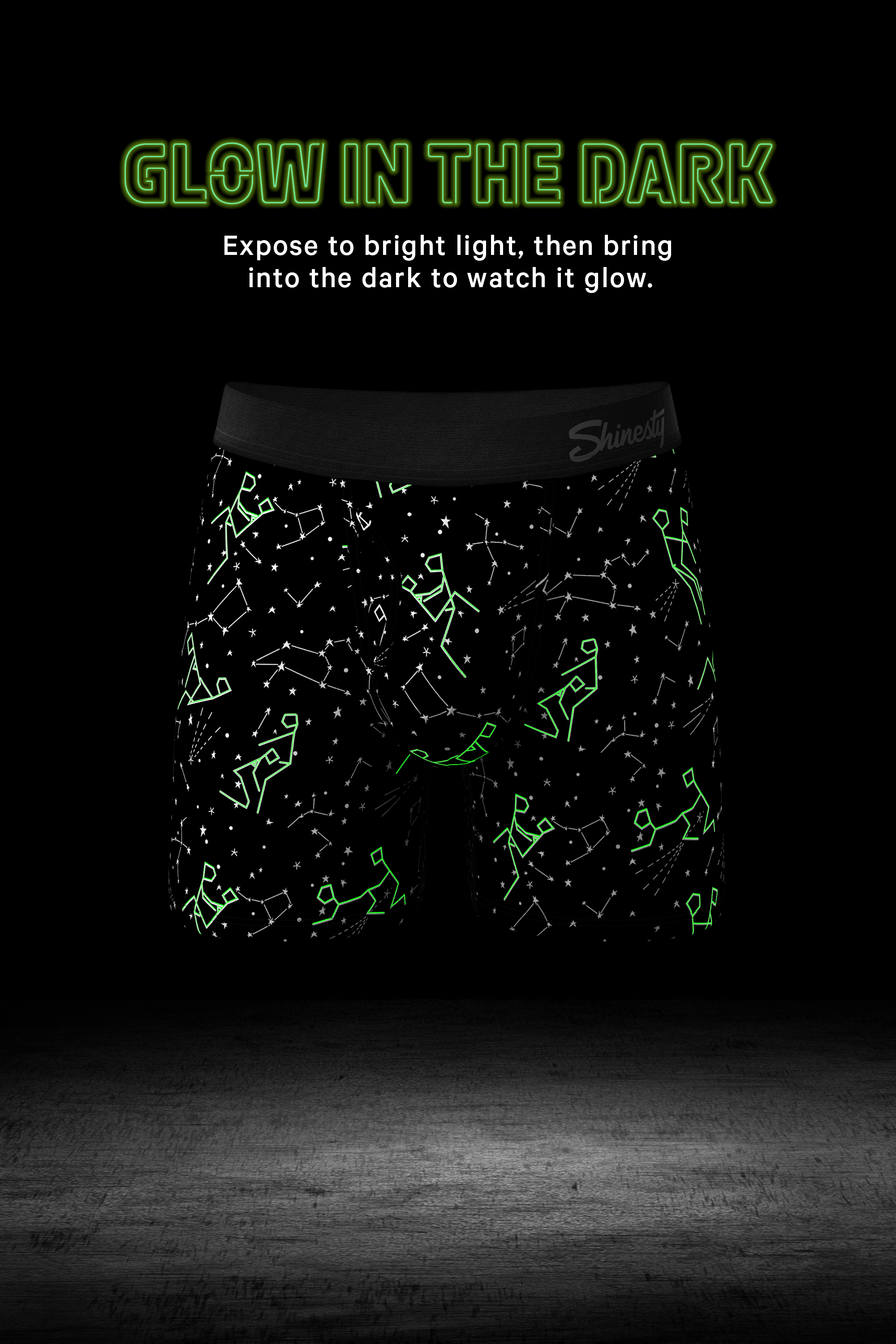 The Big Bang | Glow In The Dark Constellation Ball Hammock® Pouch Underwear With Fly - Shinesty